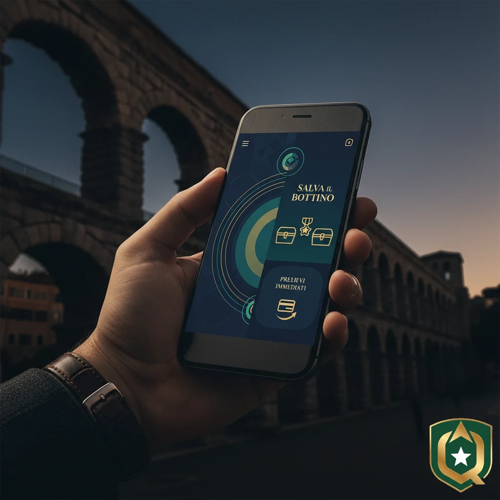 A hand holding a smartphone with a customizable betting app dashboard and rewards screen visible.